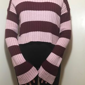 Striped long sleeve short shirt